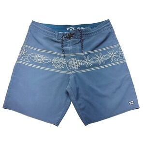 Billabong Mens Tribong Lo Tide Boardshorts Size 34 Swim Trunks Blue Geometric